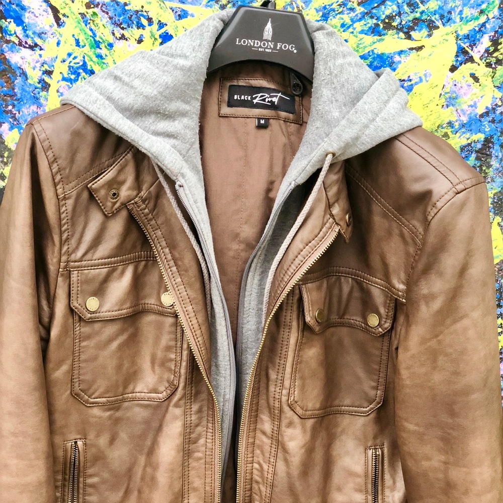 Leather bomber jacket